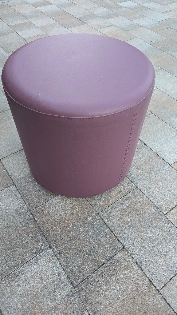 Kleine en grote paarse poef, Ophalen, Kunststof, Gebruikt, Rond