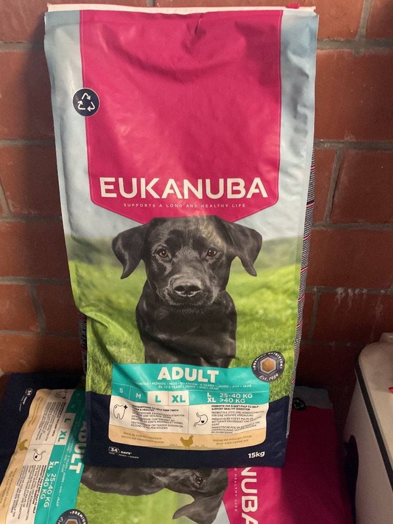 Eukanuba Large Breed kip, Enlèvement, Chien