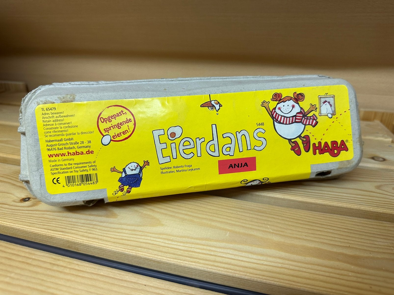 Haba eierdans, Ophalen, Zo goed als nieuw