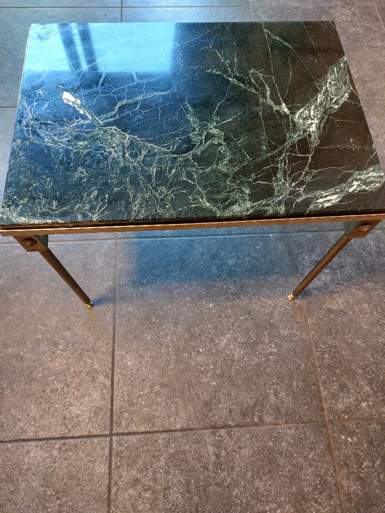 Table basse style maison Jansen, marbre et laiton, Enlèvement