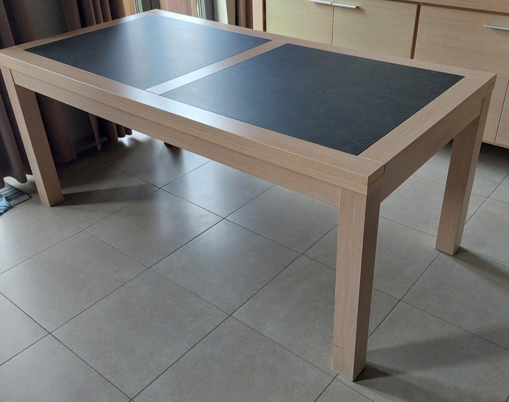 eetkamertafel licht eikenhout- eventueel + 6 stoelen, Ophalen, Eikenhout, 50 tot 100 cm, Zo goed als nieuw
