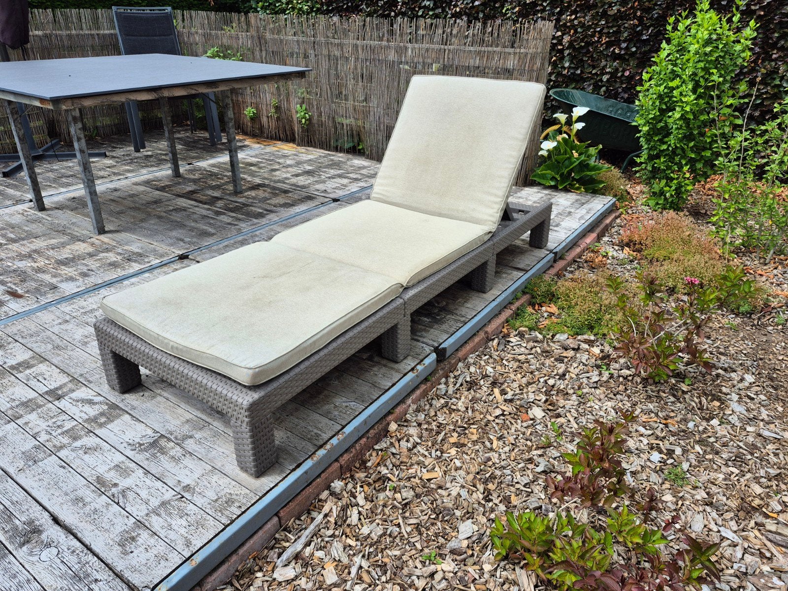 Chaises de jardin/inclinables avec coussins, Jardin & Terrasse, Chaises longues, Enlèvement, Plastique