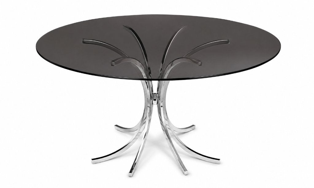 Space Age Chromé Fumé Tafel - Vintage Seventies Design Italy, Verzamelen, Ophalen