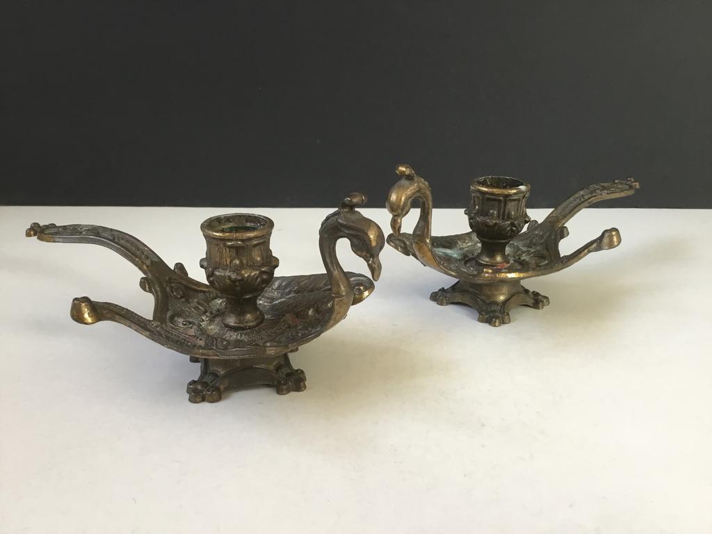 2 kandelaars in de vorm van Pauwen -Italy, Antiek en Kunst, Ophalen of Verzenden