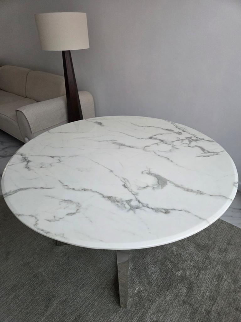 Marmeren tafel, 130 cm., Huis en Inrichting, Ophalen