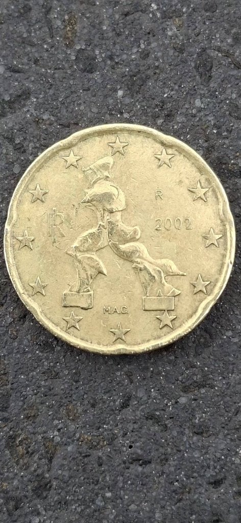 Pièce d'erreur italienne de 20 cents 2002, Timbres & Monnaies, Monnaies | Europe | Monnaies euro, Enlèvement ou Envoi, Italie