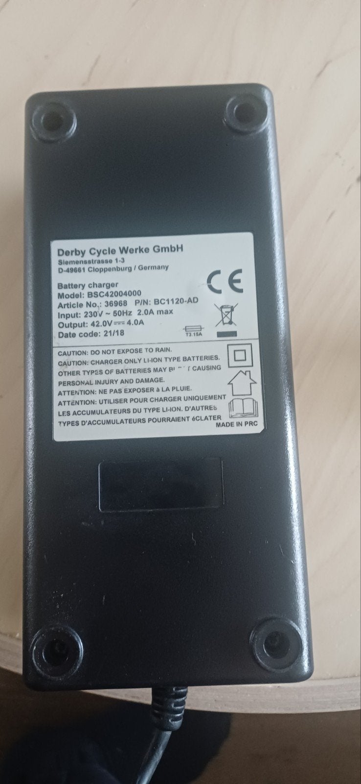 "Derby Cycle lader", "Impulse lader" BSC42004000, Gebruikt