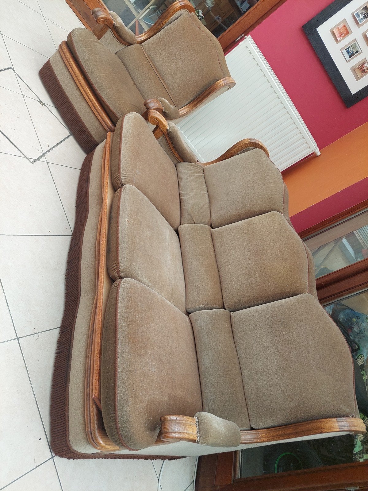 Fauteuil canapé style ancien, Enlèvement ou Envoi