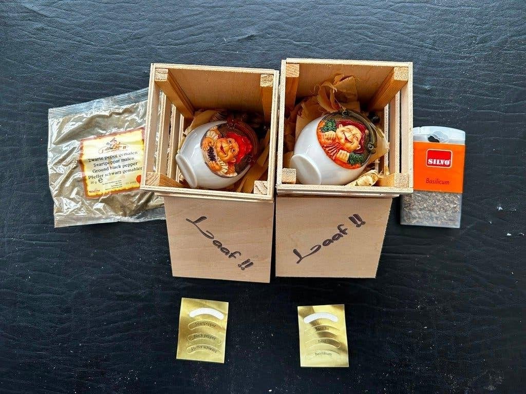 2x Laaf kruidenei Efteling – Basilicum & Zwarte Peper, Verzamelen, Efteling, Ophalen of Verzenden, Nieuw, Gebruiksvoorwerp