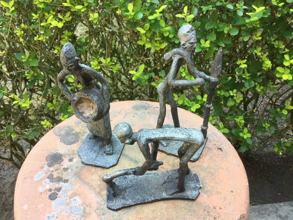 3 beelden Ashanti brons goud gewichten uit Gana, Antiek en Kunst, Afrika, Goud, Handgemaakt, Ophalen of Verzenden