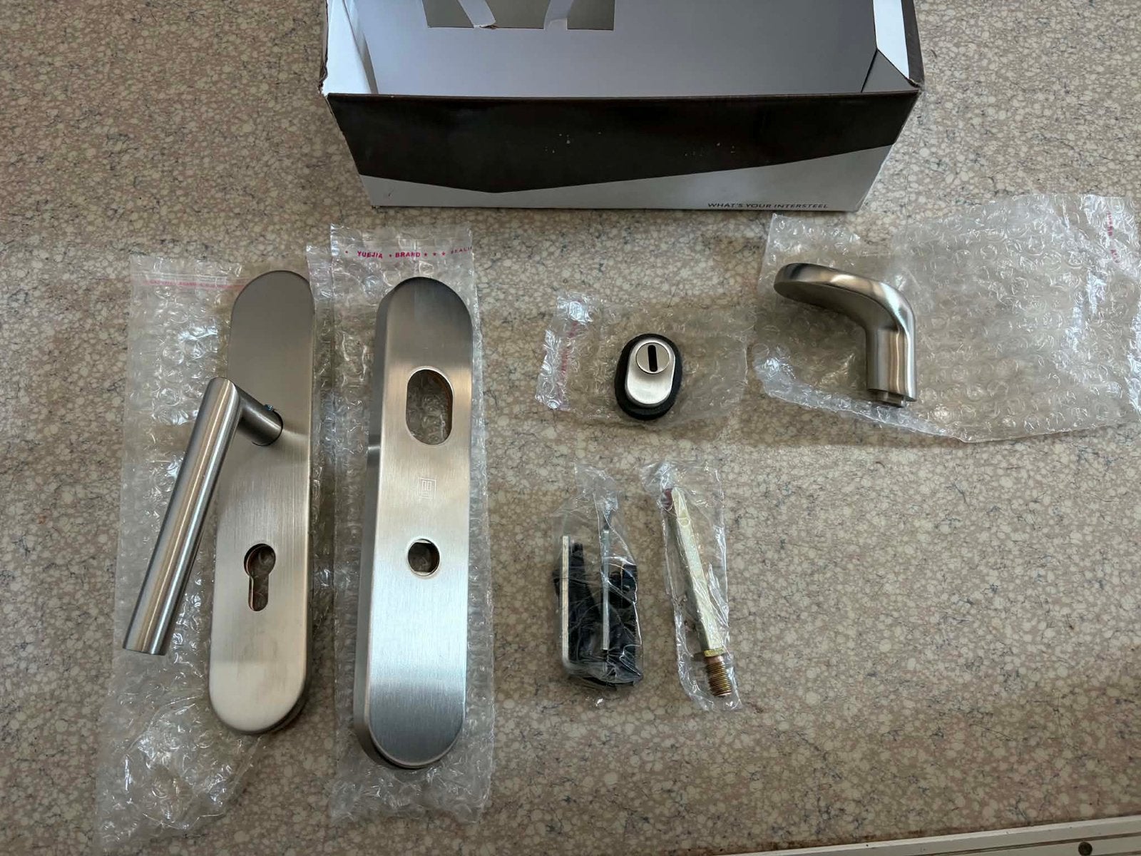 Poignée de porte complète Intersteel – Neuve, Bricolage & Construction, Enlèvement, Neuf, Chrome, Loquet ou Poignée