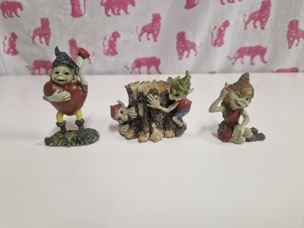 Lot 3 kleine Pixies, Verzamelen, Beelden en Beeldjes, Ophalen, Zo goed als nieuw, Fantasy