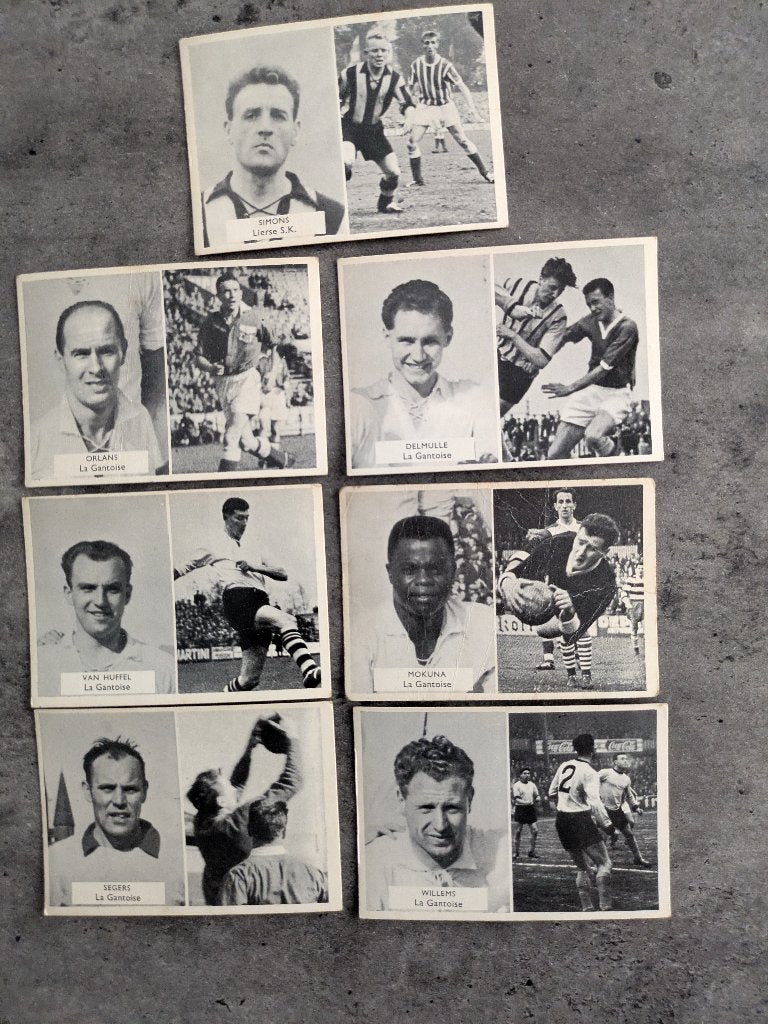 Voetbal kaarten MAPLE LEAF 1950s zeer zeldzaam 6X AA GENT, Verzenden, Zo goed als nieuw