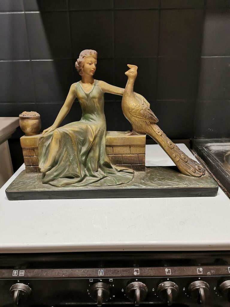 Schouwgarnituur. Art deco, Antiek en Kunst, Antiek | Keramiek en Aardewerk, Ophalen of Verzenden