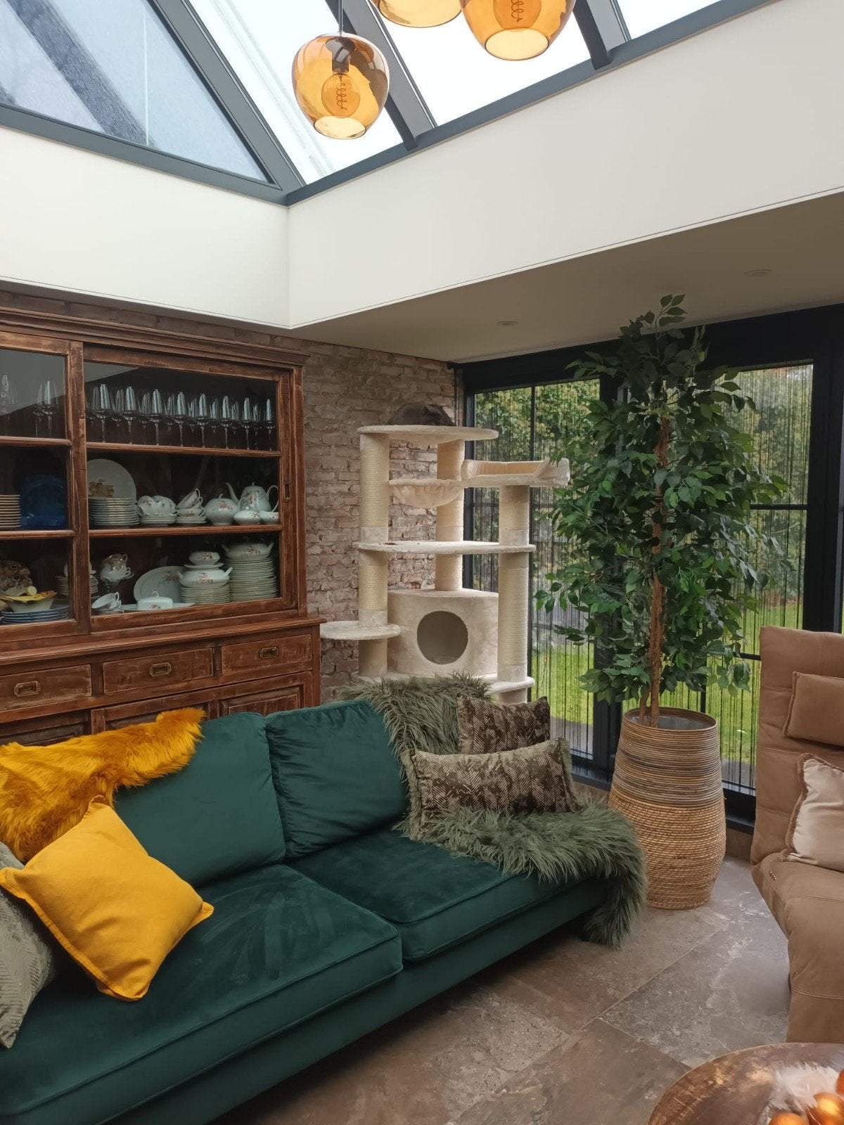 Velvetgroene zitbank, Tuin en Terras, Tuinsets en Loungesets, Ophalen, Bank