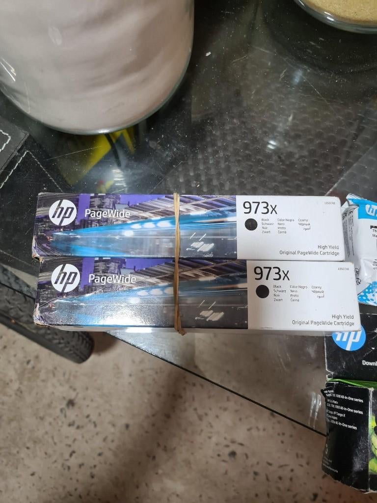 Lot 2x HP 973X originele zwarte PageWide cartridge - Nieuw, Computers en Software, Ophalen, Nieuw, Toner, HP