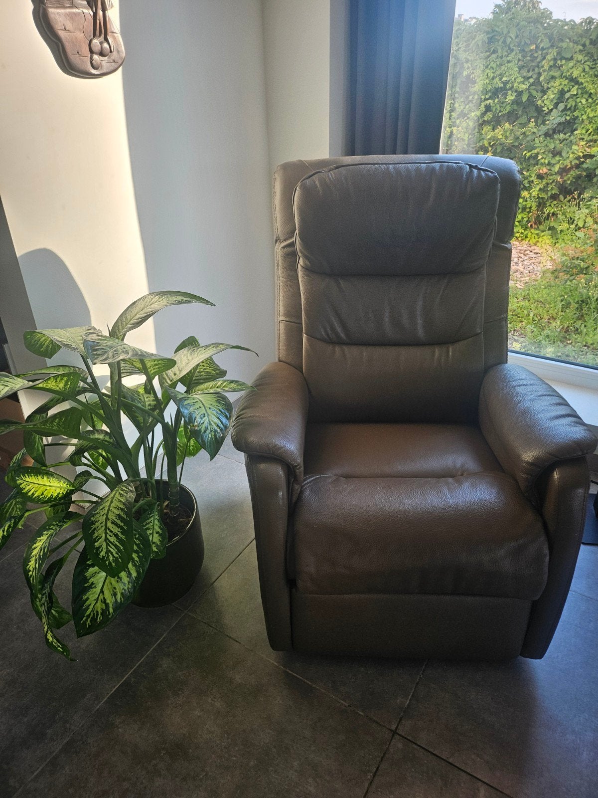 Confortabele lederen relax, Ophalen
