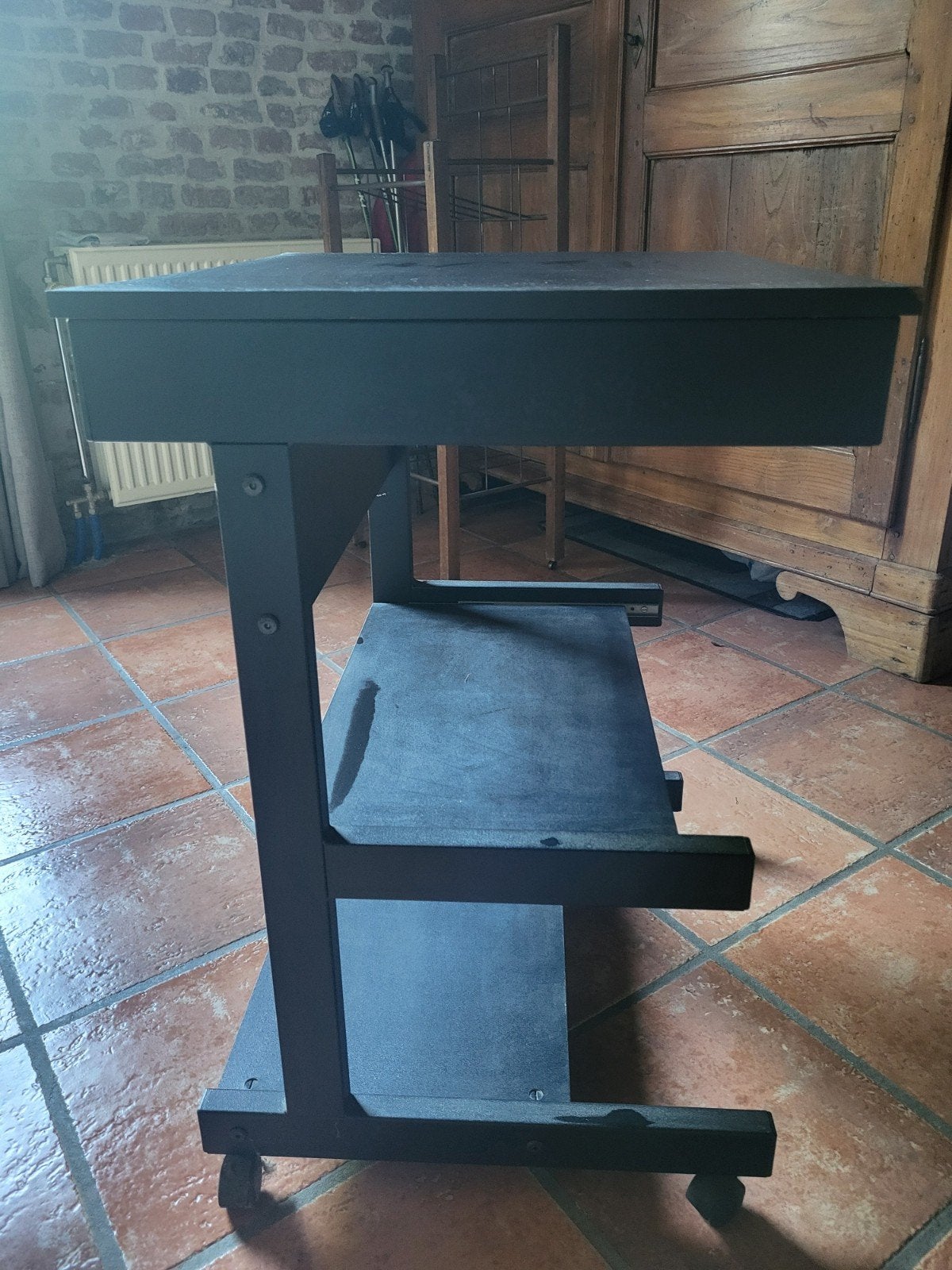 Meuble PC noir. 51cm sur 59 cm et 76cm de hauteur., 70 à 120 cm, Moins de 70 cm, Enlèvement, Utilisé
