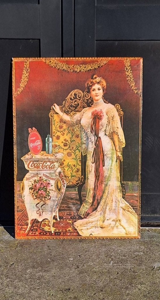 Mooie vintage blikken toonbank display Coca Cola reclame., Verzamelen, Ophalen of Verzenden, Gebruikt, Reclamebord