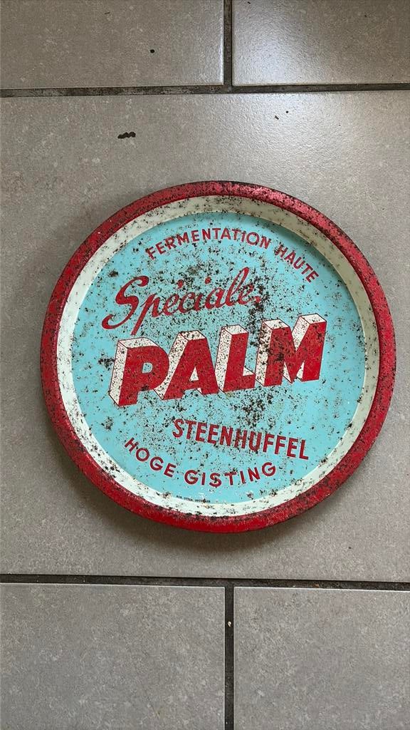 Blikken plateau special palm steenhuffel, Verzamelen, Ophalen, Gebruikt, Reclamebord, Plaat of Schild, Palm