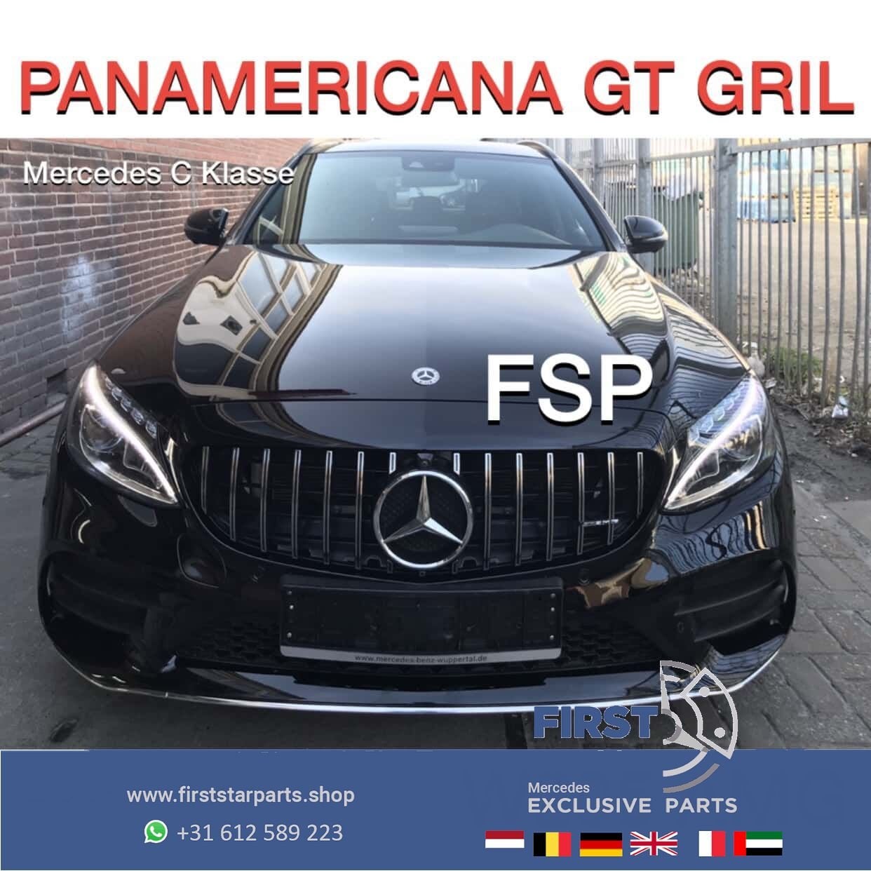 W205 C205 FACELIFT PANAMERICANA GT GRIL Mercedes C Klasse 20, Gebruikt, -, Ophalen of Verzenden, -