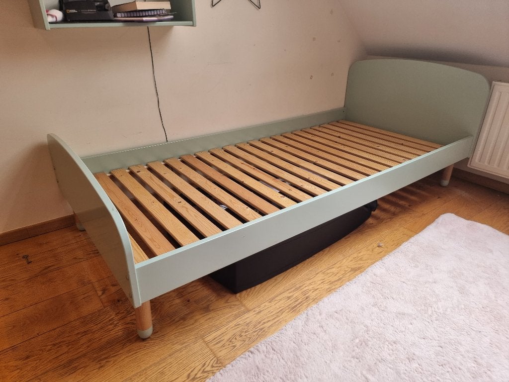 Lit FLEXA POPSICLE 90 x 200 cm + étagère — vert menthe, 90 cm, Autres couleurs, Enlèvement, Bois
