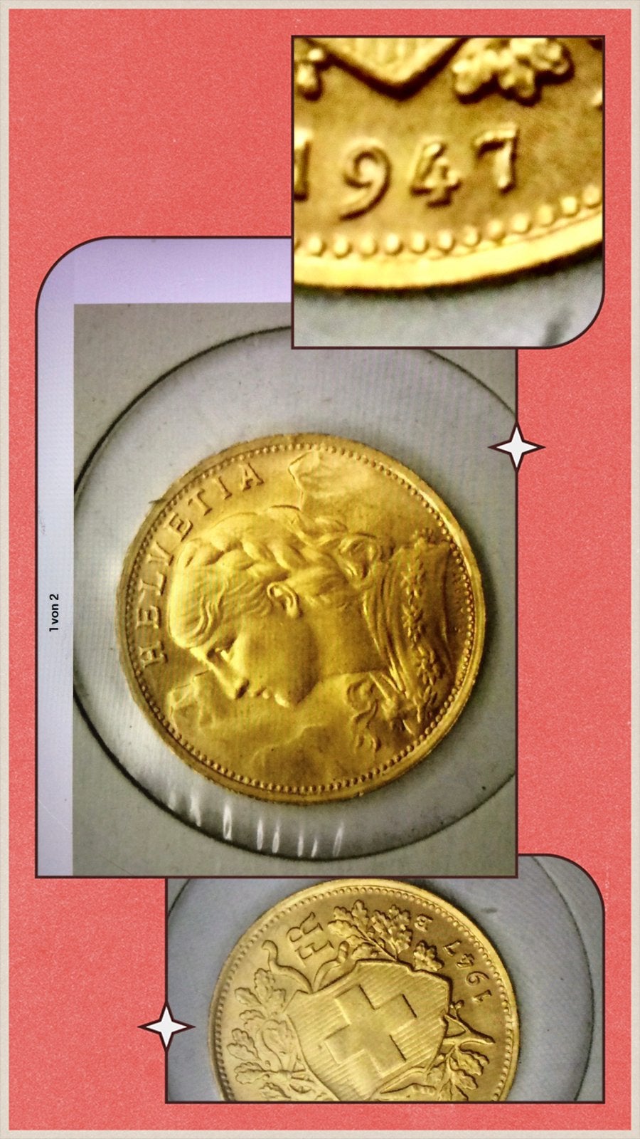 20 SFR en OR 1947, Envoi, Or