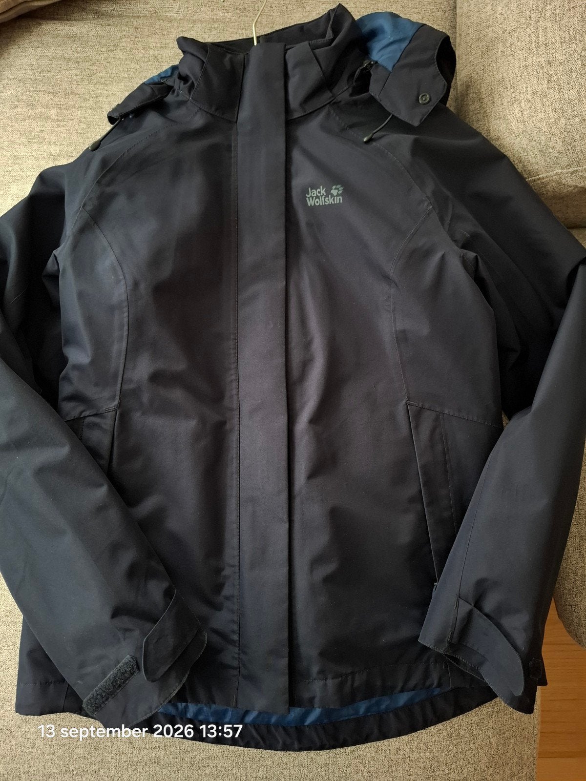 3-in-1 donkerblauwe damesjas Jack Wolfskin, Jack Wolfskin, Ophalen, Maat 36 (S), Blauw
