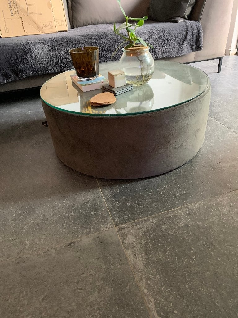 Poef en/of salon tafel, Rond, 50 à 100 cm, Comme neuf, Enlèvement