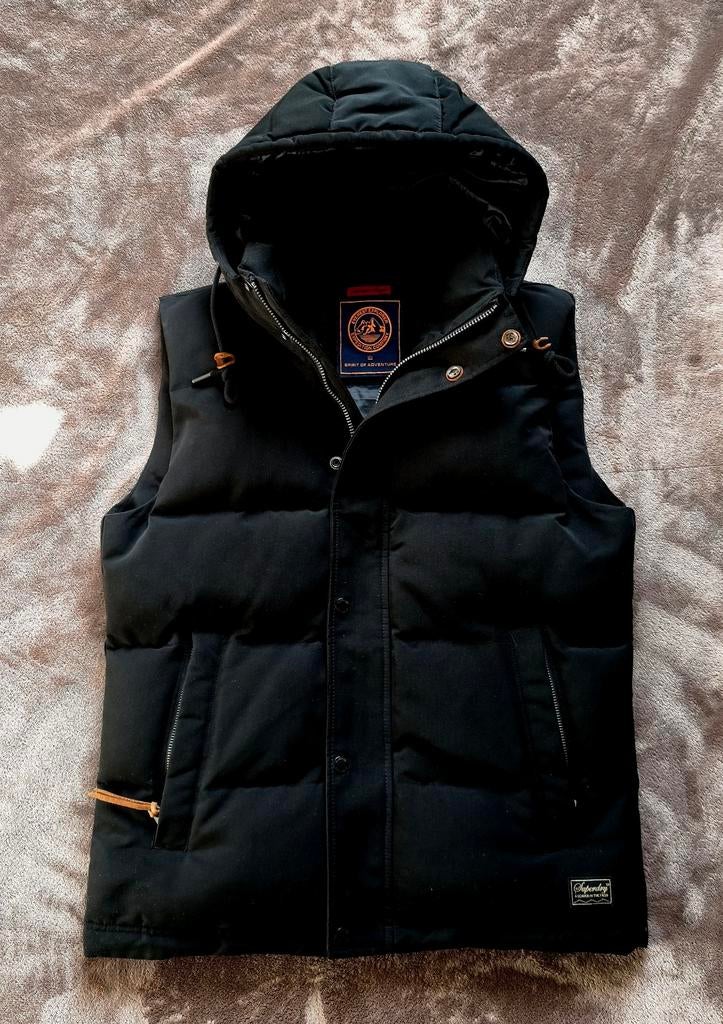 Superdry mouwloze jas - zwart - maat M, Maat 48/50 (M), Zwart, Ophalen of Verzenden, Zo goed als nieuw