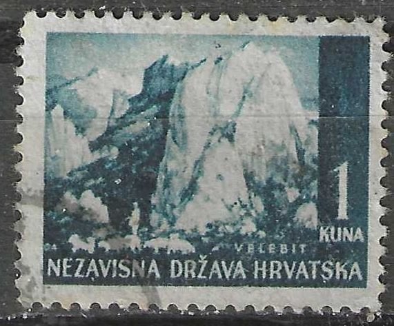 Croatie 1941 - Yvert 34 - Les montagnes du Velebit (ST), Envoi, Affranchi