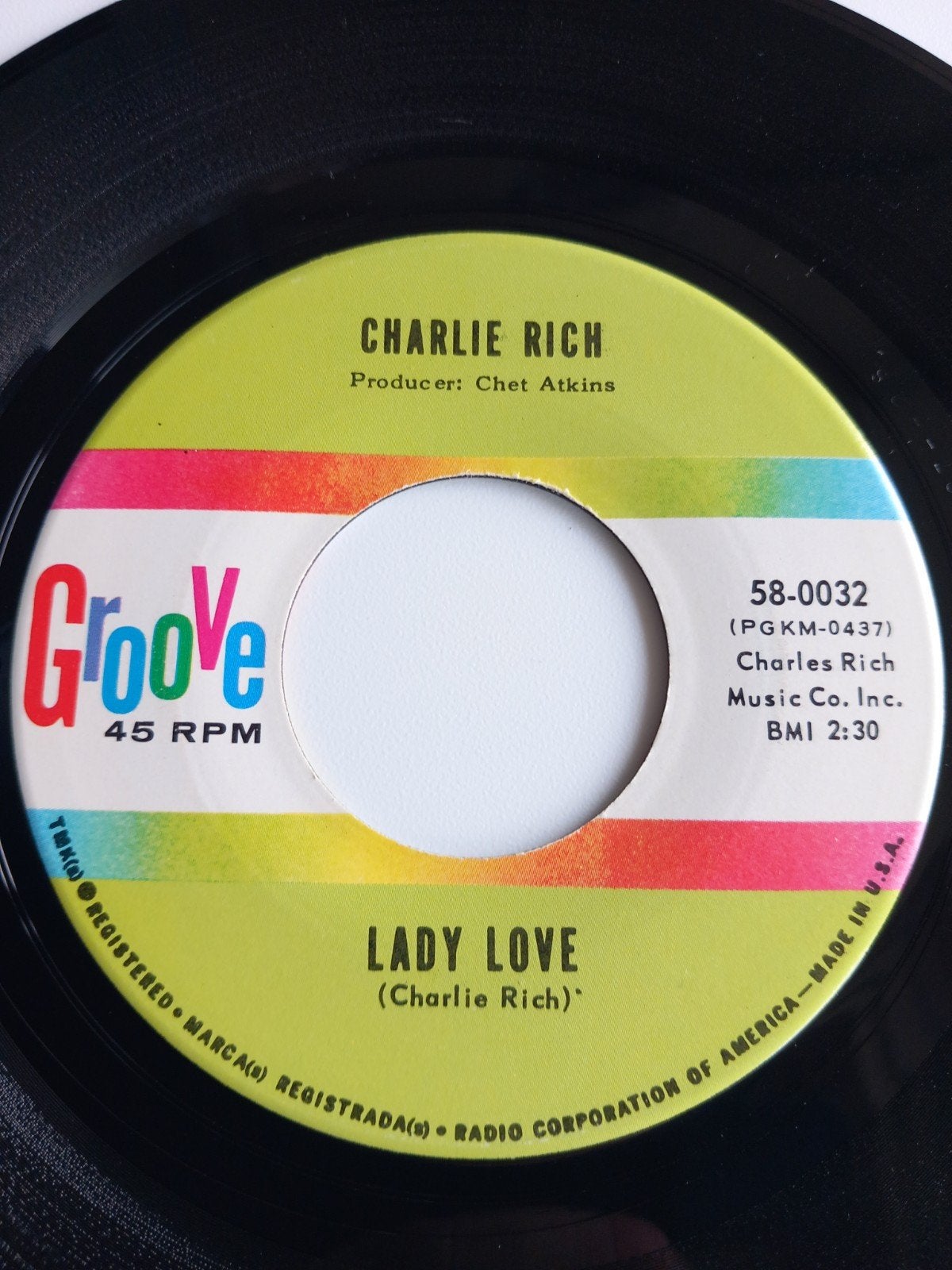CHARLIE RICH. LADY LOVE. 60s USA 45T, Cd's en Dvd's, Ophalen of Verzenden