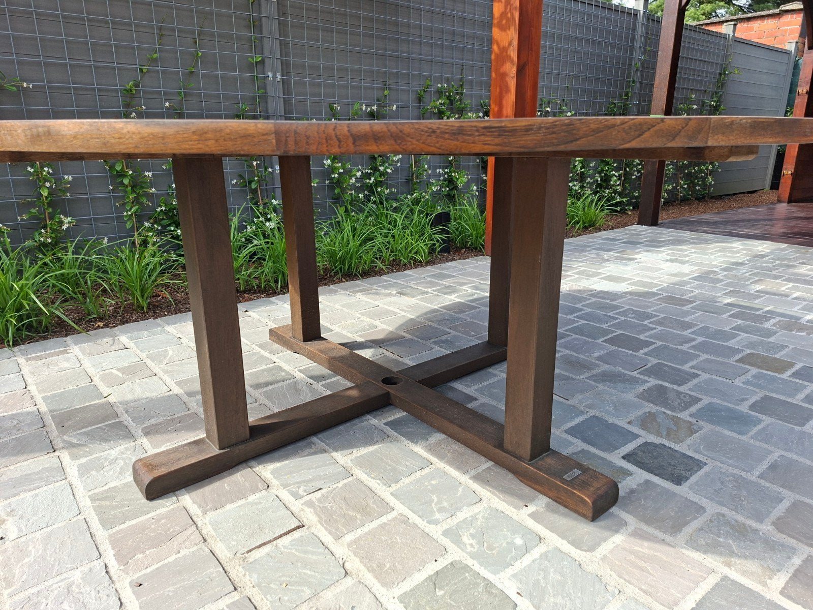 Ronde tuintafel 180cm Teak, Ophalen, Rond