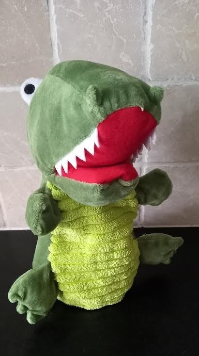 handpop krokodil Sigikid, Kinderen en Baby's, Speelgoed | Knuffels en Pluche, Ophalen of Verzenden, Zo goed als nieuw, Wasbaar