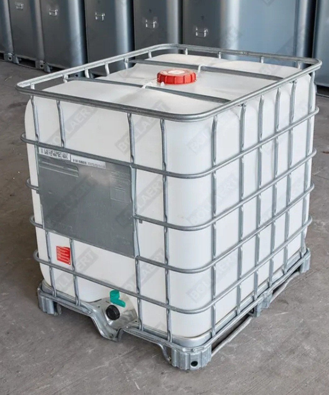 IBC Container 1000 liter op galva pallet, Ophalen