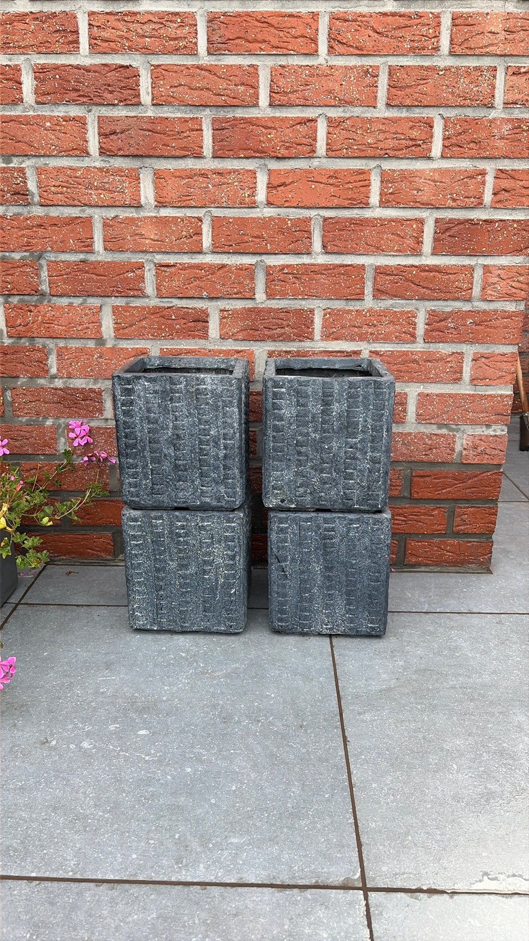 Lot de 4 vasques effet beton, Jardin & Terrasse, Enlèvement, Comme neuf, Béton, Jardin
