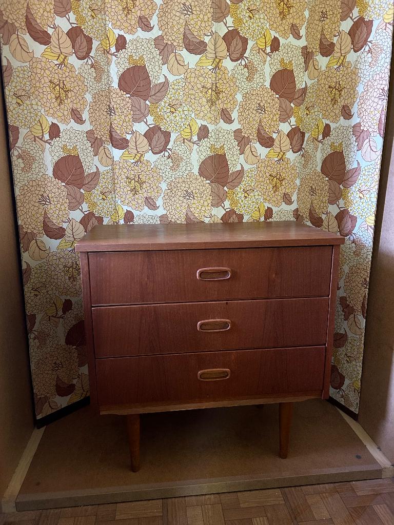 Lot 2 commodes chevet vintage 3 tiroirs, Maison & Meubles, Armoires | Commodes, Enlèvement, Utilisé