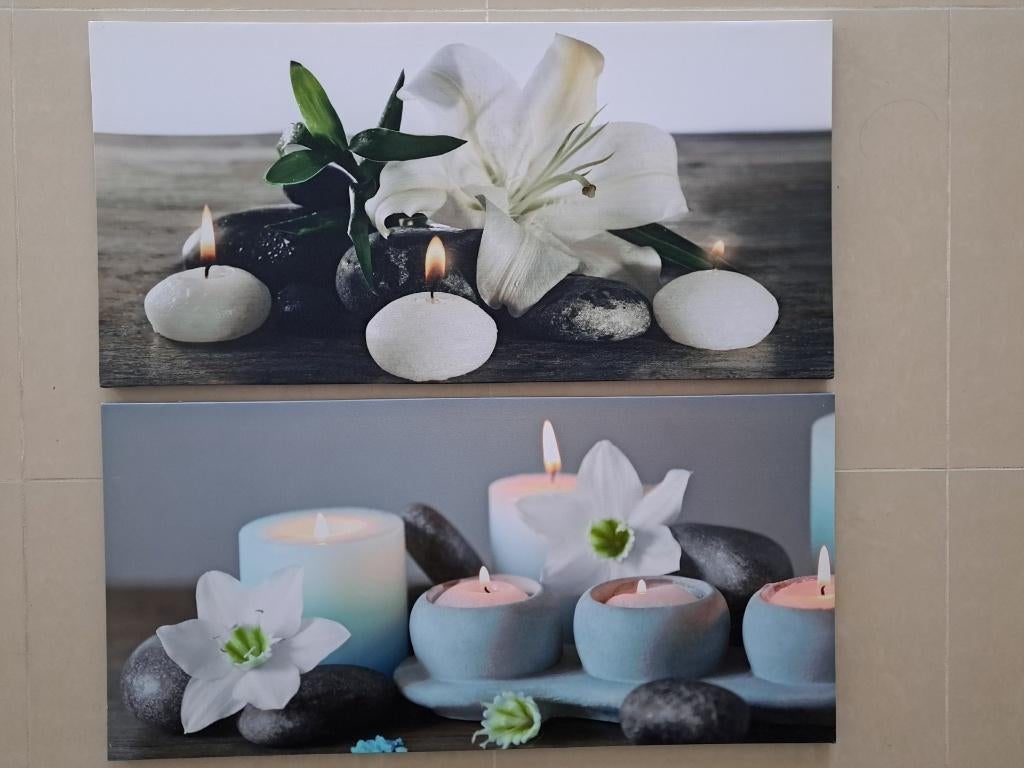 set van 2 canvassen met verlichting, Ophalen, 75 tot 100 cm, Overige typen, 75 cm of meer