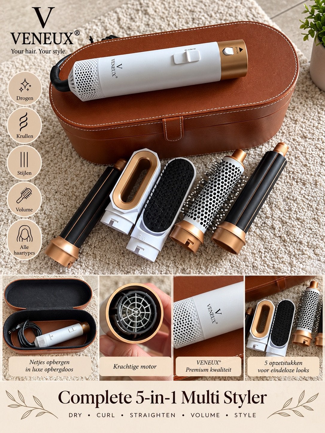 VENUEUX 5-in-1 Multi Styler – Complete Set, Ophalen, Zo goed als nieuw