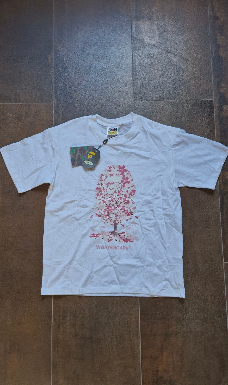 BAPE Ape Head Sakura wit T-shirt, Kleding | Heren, T-shirts, Nieuw, Maat 46 (S) of kleiner, Wit, Verzenden