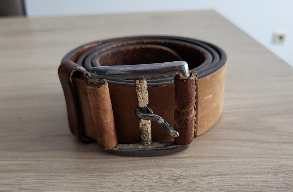 Bruine echt leer heren riem, Ophalen of Verzenden