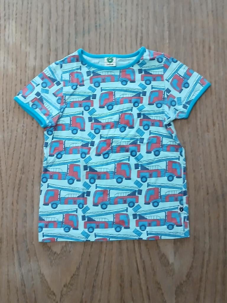 Småfolk T-shirt Brandwagen - Maat 92/98 - Retro Design, Gebruikt, Jongen of Meisje, Ophalen of Verzenden, Shirt of Longsleeve
