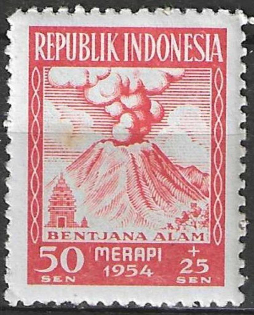 Indonesie 1954 - Yvert 76 - Vulkaanuitbarsting Merapi (PF), Verzenden, Postfris