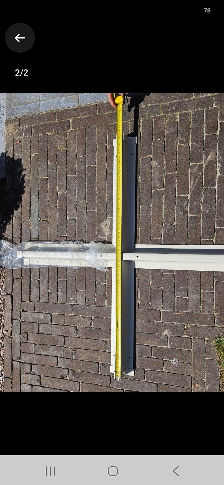 nieuwe ingepakte grijze aluminium parasolvoet, Ophalen, Nieuw, Parasolvoet
