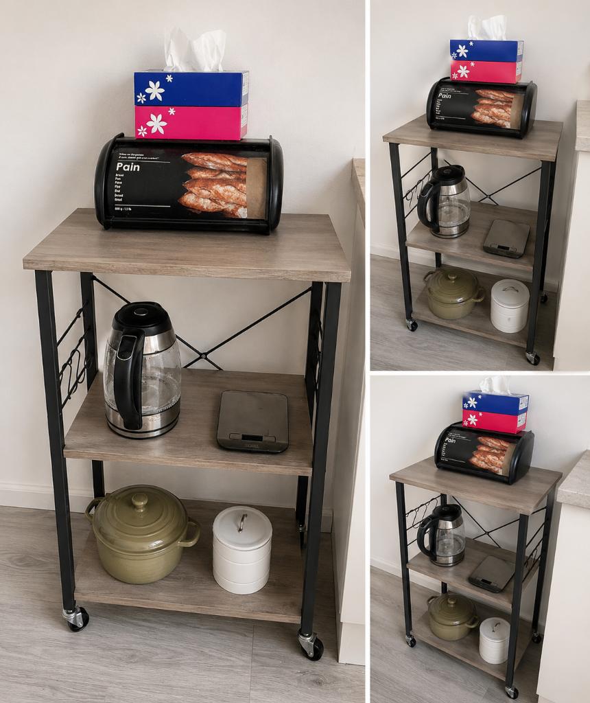 Meuble / étagère de cuisine sur roulettes – 15 € - TBE, Maison & Meubles, 25 à 50 cm, Noir, Moins de 100 cm, Enlèvement