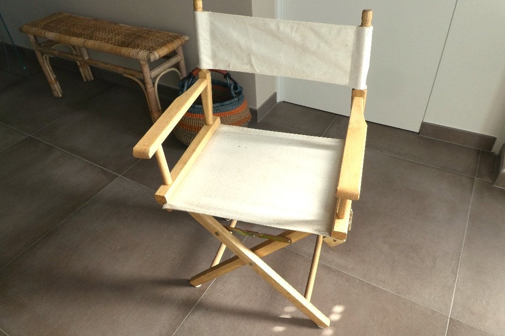 Fauteuil Régisseur Bois Massif pliant (Sigle Batibouw), Enlèvement, Utilisé, Bois