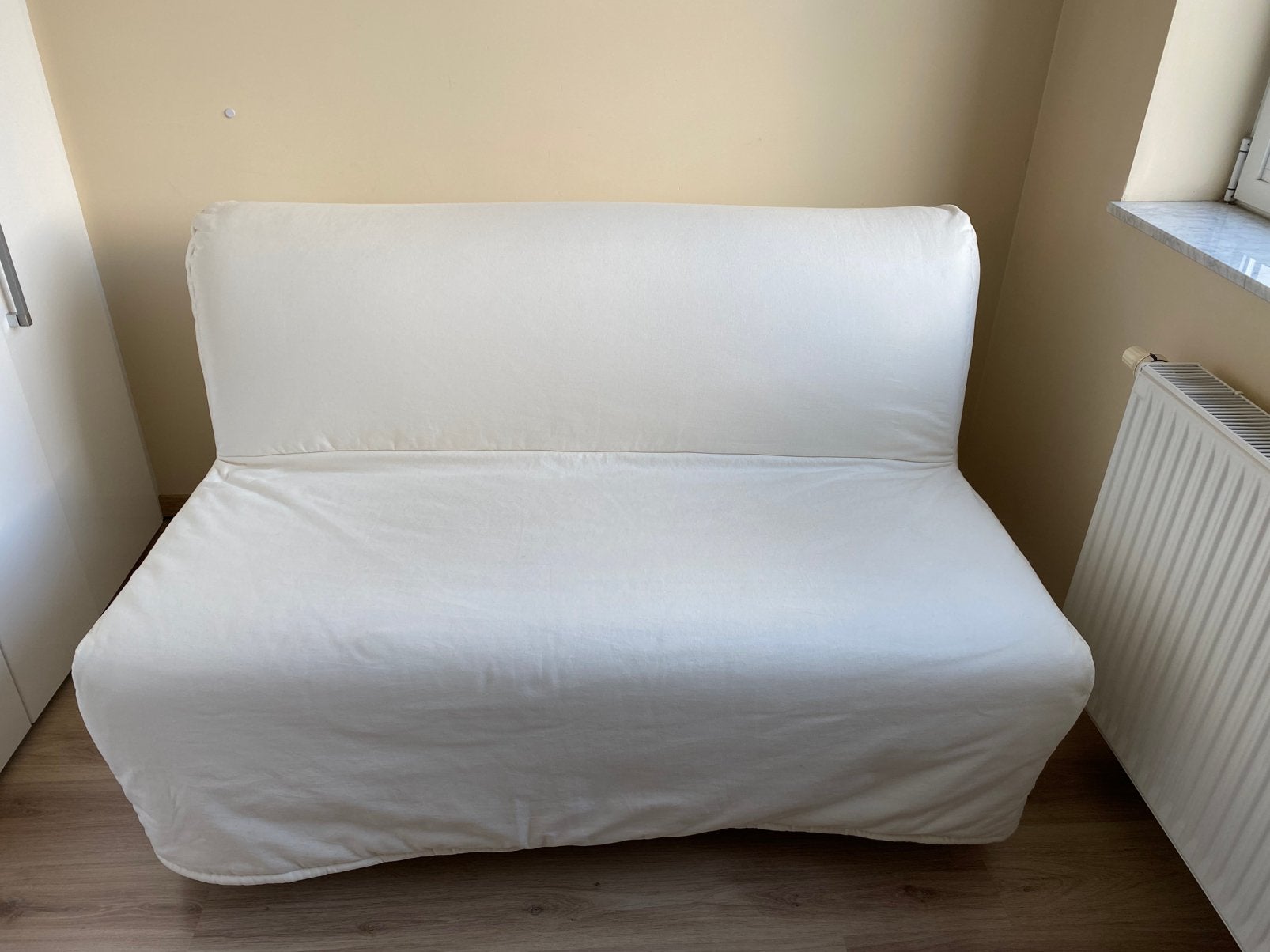 Canapé-lit IKEA LYCKSELE 2 places – Housse Ransta naturel, Enlèvement, Blanc, Deux personnes, 190 cm ou moins