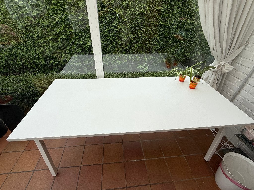 2 mooie witte tafels, Ophalen, Demontabel, Zo goed als nieuw, Wit