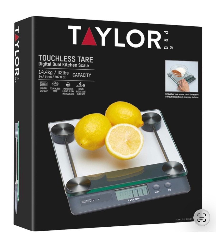 Balance de cuisine double Taylor Pro Touchless Tare 14,4 kg, Neuf, Enlèvement ou Envoi, 10 à 50 kg, Balance de cuisine