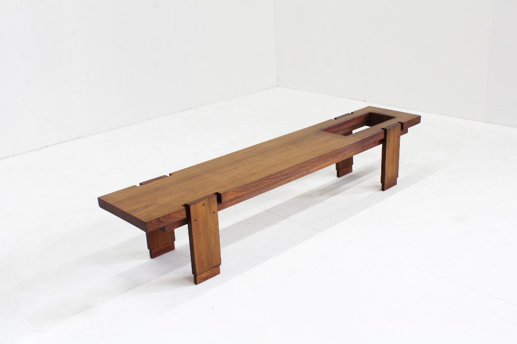 Vintage mid century bankje jaren 60 Vintage eettafel bankje, Ophalen of Verzenden